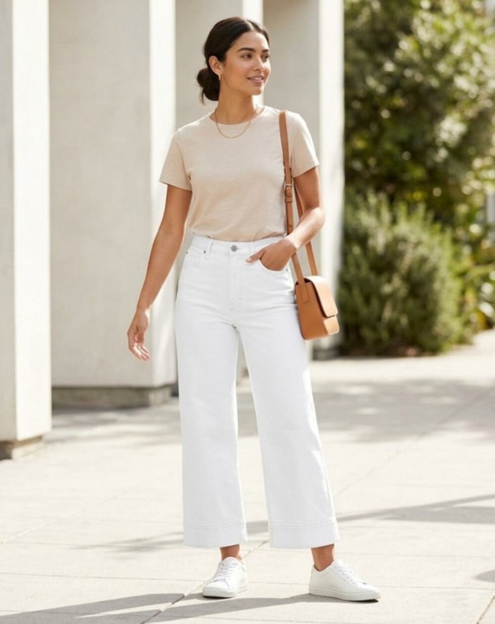 Everlane The Wide-Leg Crop White High Rise Jean - size 25
